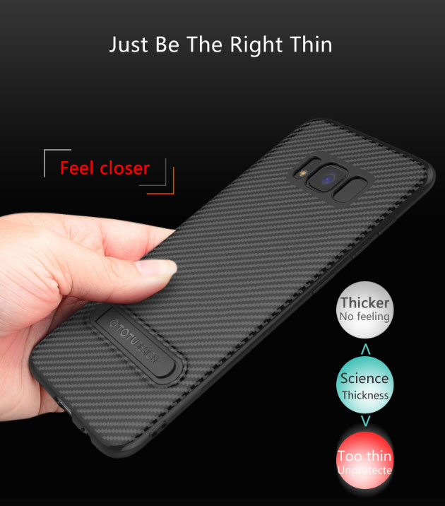 เคส S8 , S8 Plus เคสลายเคฟล่า มีขาตั้ง